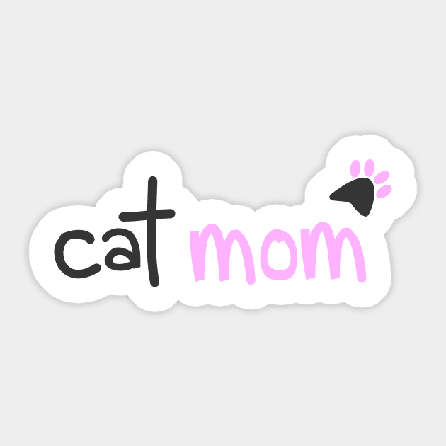 Cat Mom Love Your Kitten Cute Aesthetic Art With Paw Sticker by mangobanana